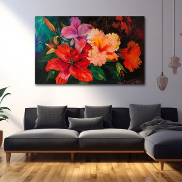 Large Oil Painting of Flowers